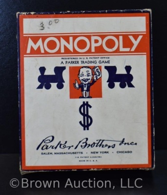 1940 Monopoly game box with money, cards and pieces - 5