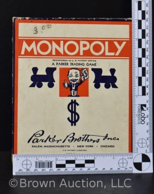 1940 Monopoly game box with money, cards and pieces - 11