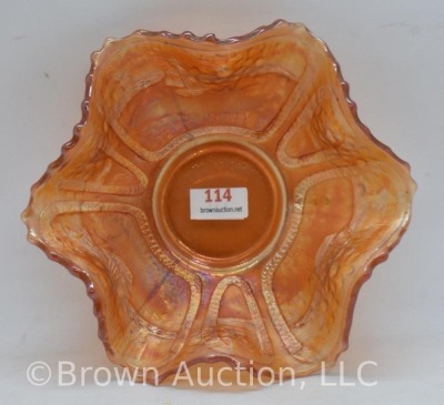 Carnival Glass Sailboat small bowl, marigold