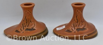 Roseville Silhouette 751-3" candle holders, brown