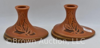 Roseville Silhouette 751-3" candle holders, brown - 3