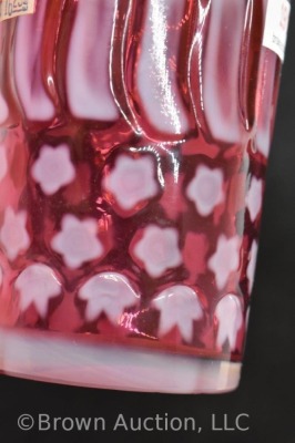 (3) Fenton cranberry Stars and Stripes tumblers - 5