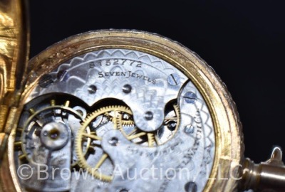 Ladies Elgin closed case gold pocket watch, winds and works - 13