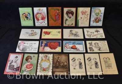 (21) Early 1900's Valentine post cards