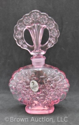 Fenton 6.5" perfume bottle with embossed floral design, lt. lavender - 3