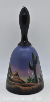 Fenton designer bell featuring howling wolf/ cactus scene - 4