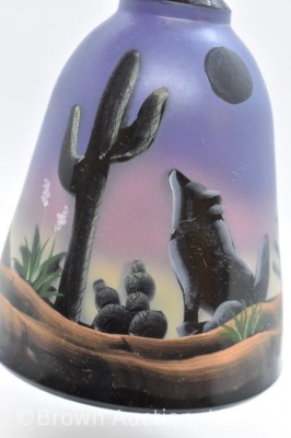 Fenton designer bell featuring howling wolf/ cactus scene - 5