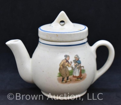 Roseville creamware Dutch child's teapot - 3