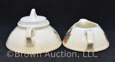 Roseville creamware Dutch creamer and sugar - 2