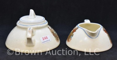 Roseville creamware Dutch creamer and sugar - 4