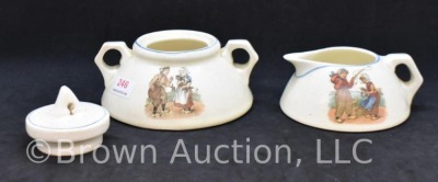 Roseville creamware Dutch creamer and sugar - 5