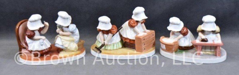 (3) Royal Bayreuth Sunbonnet Babies figurines