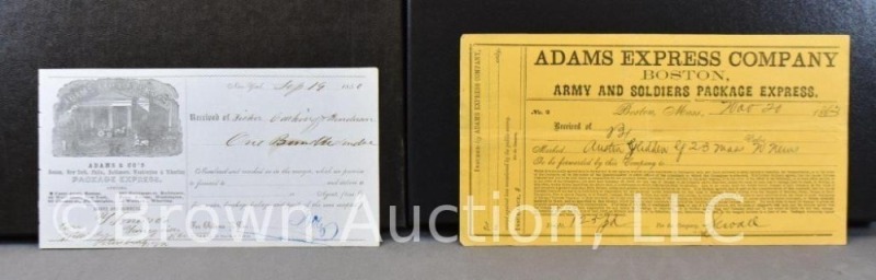 Civil War Adams Express Company receipt