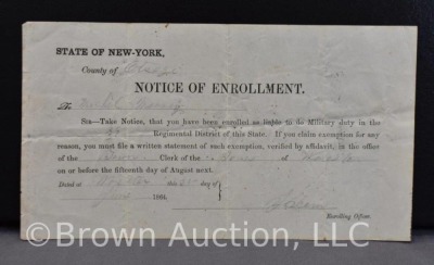 Dated 1864 Civil War Notice of Military Enrollment; Dated 1872 State of AL Oath of Registration - 3