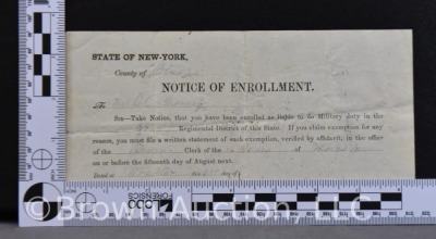 Dated 1864 Civil War Notice of Military Enrollment; Dated 1872 State of AL Oath of Registration - 5