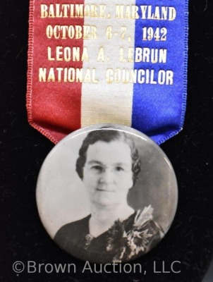 (2) 1940's photo ID badges and ribbons of National Council Daughters of America, Penn. and Maryland - 8