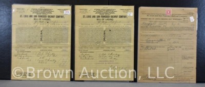 (3) St. Louis and San Francisco RR Bill of Lading documents