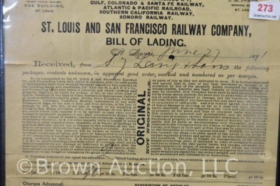 (3) St. Louis and San Francisco RR Bill of Lading documents - 3