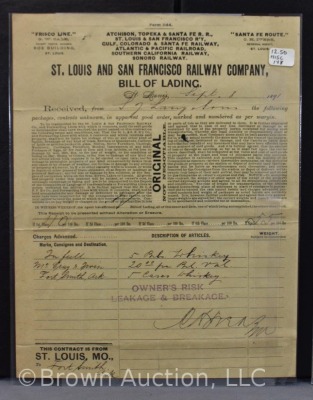 (3) St. Louis and San Francisco RR Bill of Lading documents - 5