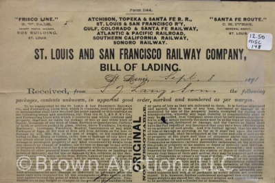 (3) St. Louis and San Francisco RR Bill of Lading documents - 6