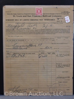 (3) St. Louis and San Francisco RR Bill of Lading documents - 8