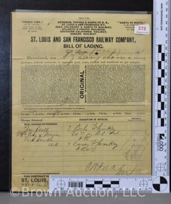 (3) St. Louis and San Francisco RR Bill of Lading documents - 14