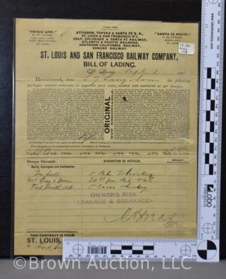 (3) St. Louis and San Francisco RR Bill of Lading documents - 15