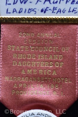 (2) 1951 photo ID badges and ribbons of R.I. Daughters of America - 3