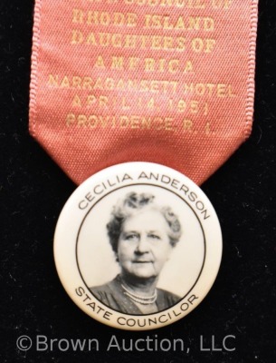 (2) 1951 photo ID badges and ribbons of R.I. Daughters of America - 7