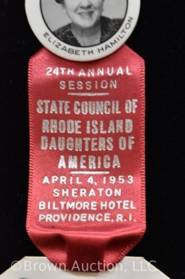 (2) 1950's photo ID badges and ribbons of R.I. Daughters of America - 4