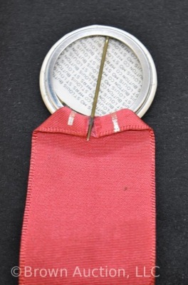 (2) 1950's photo ID badges and ribbons of R.I. Daughters of America - 12