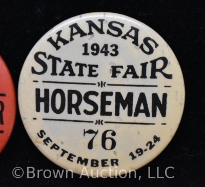 (2) Kansas State Fair lapel pin back buttons - 3