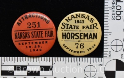 (2) Kansas State Fair lapel pin back buttons - 6