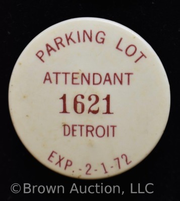 (4) 1972 Detroit lapel pin back buttons - 4