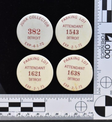 (4) 1972 Detroit lapel pin back buttons - 11