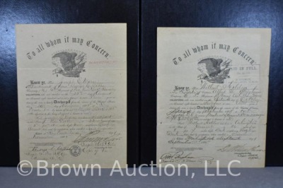 (2) Civil War discharge papers