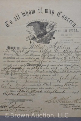 (2) Civil War discharge papers - 5