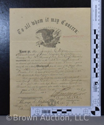 (2) Civil War discharge papers - 9