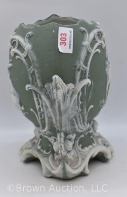 Jasperware Easter egg-shaped 5.25"h vase, green - 5