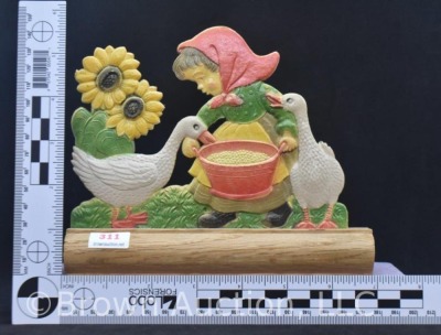 Embossed cardboard stand-up of girl feeding geese - 6