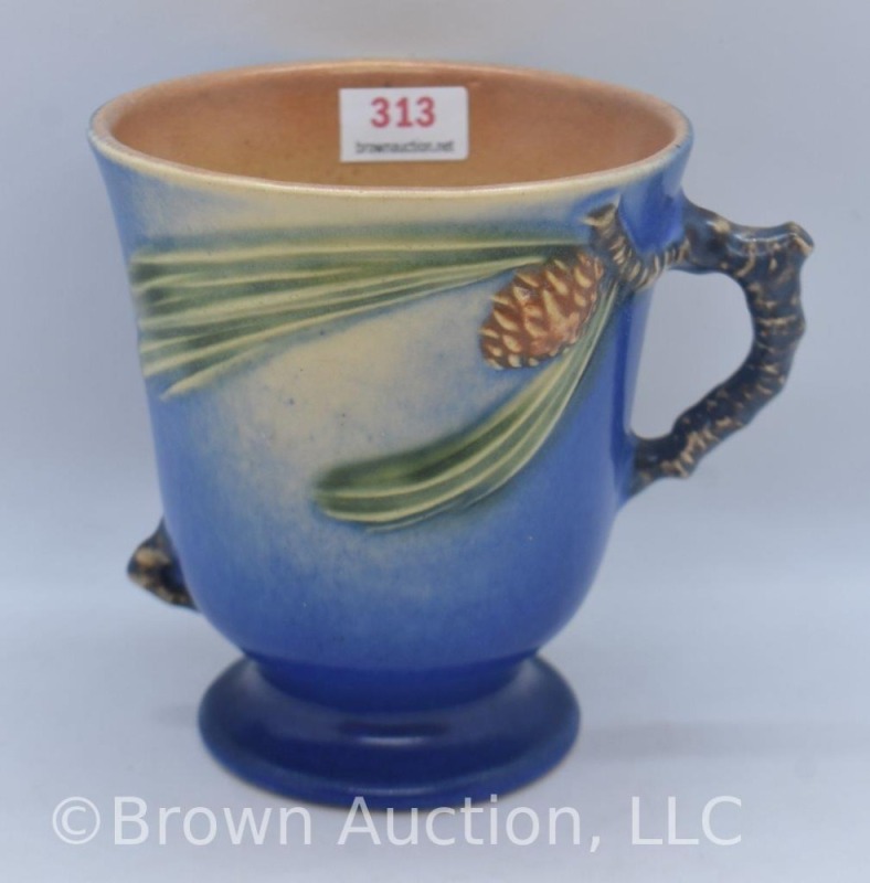 Roseville Pine Cone 960-4" mug, blue