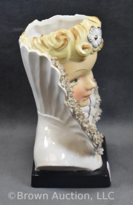 Lady head vase, 6"h, paper label 21/ 5048 - 5