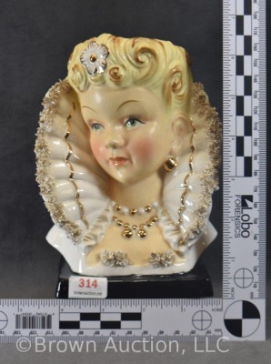 Lady head vase, 6"h, paper label 21/ 5048 - 8