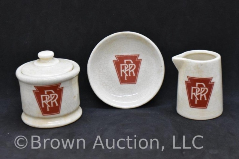 PPR Pennsylvania Railroad coffee creamer and sugar set