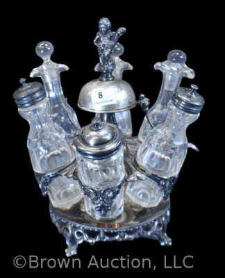 Unique Victorian 6 pc. castor set - matching bottles