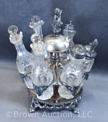 Unique Victorian 6 pc. castor set - matching bottles - 4