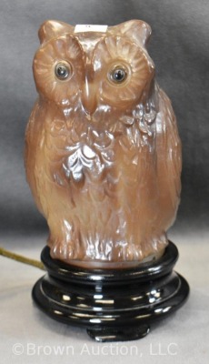 Tiffin Glass figural Owl night light, 9" tall - 2