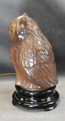 Tiffin Glass figural Owl night light, 9" tall - 3