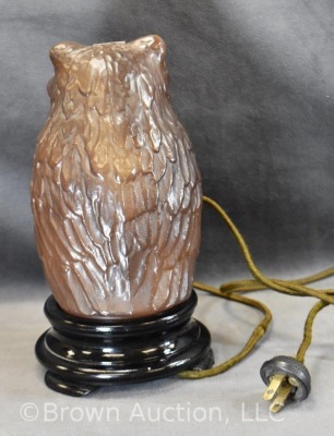 Tiffin Glass figural Owl night light, 9" tall - 4