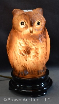 Tiffin Glass figural Owl night light, 9" tall - 8